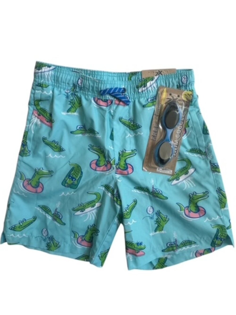 XZ Zeroxposure Boy's ALLIGATOR Swim Shorts w GOGGLES